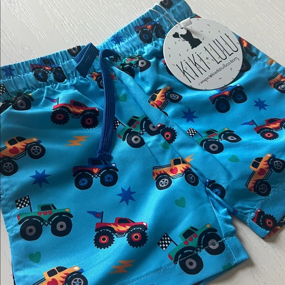 Kiki + Lulu Toddler Boy Monster Truck Swim Trunks Swimsuit 5-6 Years